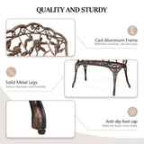 VINGLI 38.5" Patio Park Garden Outdoor Metal Rose Bench,Cast Iron Cast Aluminium Frame Antique Finish Chair,Accented Lawn Front Porch Path Yard Decor Deck Furniture for 2 Person Seat（Bronze VINGLI
