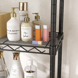 SINGAYE 6 Shelves Bathroom Organizers and Storage Shelf Wire Closet Metal Pantry Kitchen Small Garage Shelving Unit Laundry Room Organization Home Tall Rack Balck 10" D x 16" W x 60”H SINGAYE