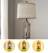 G-SAFAVA 63" Farmhouse Floor Lamps for Living Room Bedside Nightstand Lamp Black Tall Standing Lamp for Home Decor Bedroom Reading Wood Lamp Rustic Bed Lights with 2 Light Sources G-SAFAVA