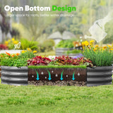 Quictent Galvanized Raised Garden Bed Kit with Self Watering System and Mesh Cover, Large Oval Metal Outdoor Planter Garden Boxes for Vegetables Herbs Flowers, 6x3x1Ft Quictent