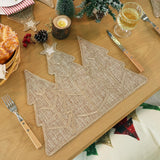 Feuille Burlap Farmhouse Winter Placemats Set of 4 Christmas Tree Holiday Placemats for Table Decorations Feuille