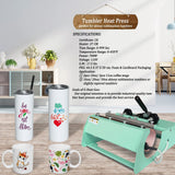 Tumbler Heat Press Machine 110V Mug Tumbler Press for 30 OZ 20 OZ 16 OZ Straight Sublimation Blanks Skinny Tumblers, 11OZ 10 OZ Ceramic Mugs Heat Transfer Print with Overheat Protection G HEAT-GOO