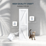 EaseLife 42in x 84in (Double 21in×84in Door) Barn Door with 7FT Sliding Door Hardware & Handle Included,DIY Assemblely,Easy Install,Water-Proof,Apply to Interior Exterior Rooms,K-Frame,White EaseLife