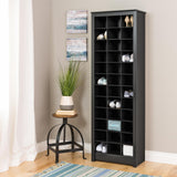 Prepac Elegant Black Shoe Storage Cabinet, Space-Saving Solution with Cubbies for 36 Pairs, 13"D x 23.5" W x 72.5" H Prepac