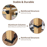 10x13 Ft Outdoor Retractable Pergola with Sun Shade Canopy, Heavy-Duty Aluminum Canopy Pergola Kits for Backyard, Faux Wood Grain Metal Patio Gazebo for Garden, Porch Beach, Grape Trellis - Beige Amenitlif