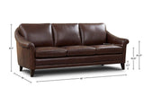 Sienna 100% Genuine Leather Midcentury Modern Sofa, Brown Hello Sofa Home