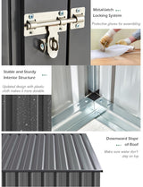 AECOJOY 4' x 6' Lean to Shed, Small Metal Outdoor Storage Shed, Wall Side Sheds & Outdoor Storage Cabinet Clearance, Bike Shed for Garden, Backyard and Outdoor Use in Dark Grey AECOJOY