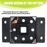 XZWMY 4x4 Post Base 6 Pcs, Post Brackets (Inner Size 3.6"x3.6"), Black Powder-Coated Heavy Duty Solid Steel Deck Post Anchor for Outdoor Support Deck,Fence,Porch,Railing,Mailbox,Pergola… XZWMY