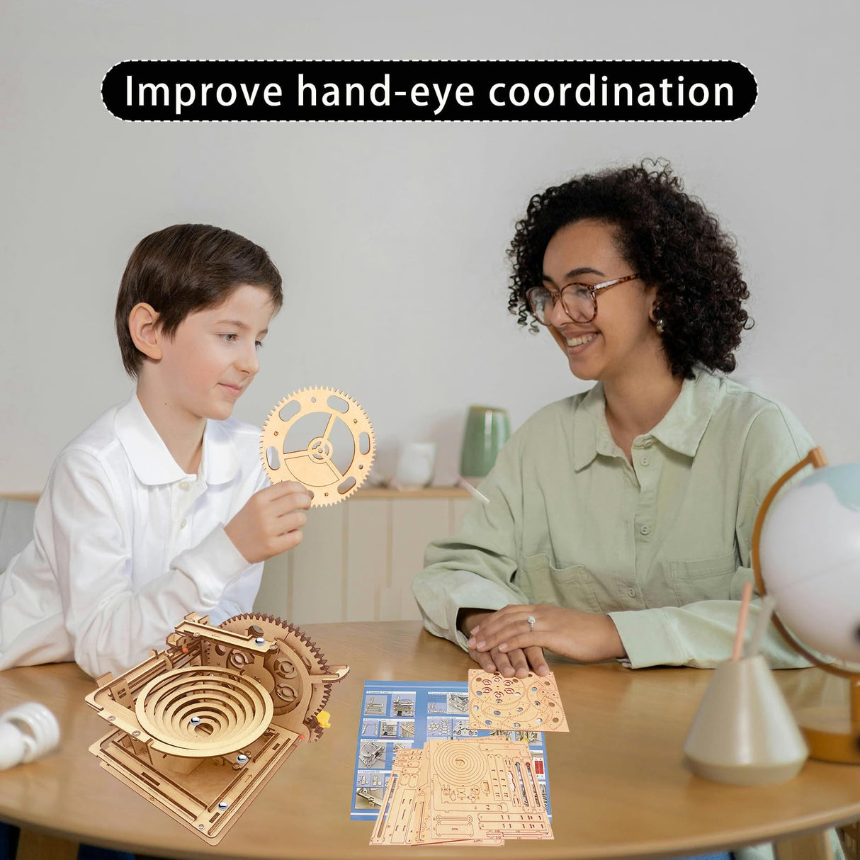 3D Puzzle Wooden Marble Run for Adults DIY Model Kit Assembly Wood Crafts Mechanical Puzzle for Teen Age 14+ Years Old IQIETOY