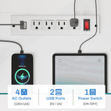 SEDETA White L Shaped Desk with Fabric Drawer, Reversible 51” Corner Desk with Storage Shelves, L Shaped Gaming Desk with LED Strip, Power Outlet and Monitor Shelf for Home Office SEDETA