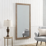 Naomi Home Farmhouse Full-Length Mirror with Wood Frame – Rustic 66"x32" Large Floor Mirror, Elegant Full Body Standing or Wall Mirror, Rustic Wood Mirror Full Length for Bedroom, Warm Grey Finish Naomi Home