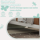 Duxelifin Twin Bed Frames Wood, Wood Twin Bed Frame with Headboard and Footboard, Platform Bed for Bedroom, Guset Room, No Box Spring Needed, White Duxelifin