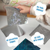 DINO MINI Foil4Fun - Foil Art for Kids - Craft Kits for Kids Ages 4-8 - Includes 16 Foil Art Pages and 16 Coloring Pages - Screen Free Birthday Gifts - Airplane and Travel Activities (Under The Sea) DINO MINI