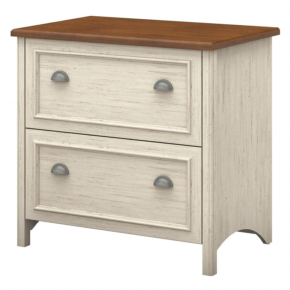 Bush Furniture Fairview 2 Drawer Lateral File Cabinet, Home Office Storage for Letter, Legal, and A4-Size Documents, 32W, Antique White Bush Furniture