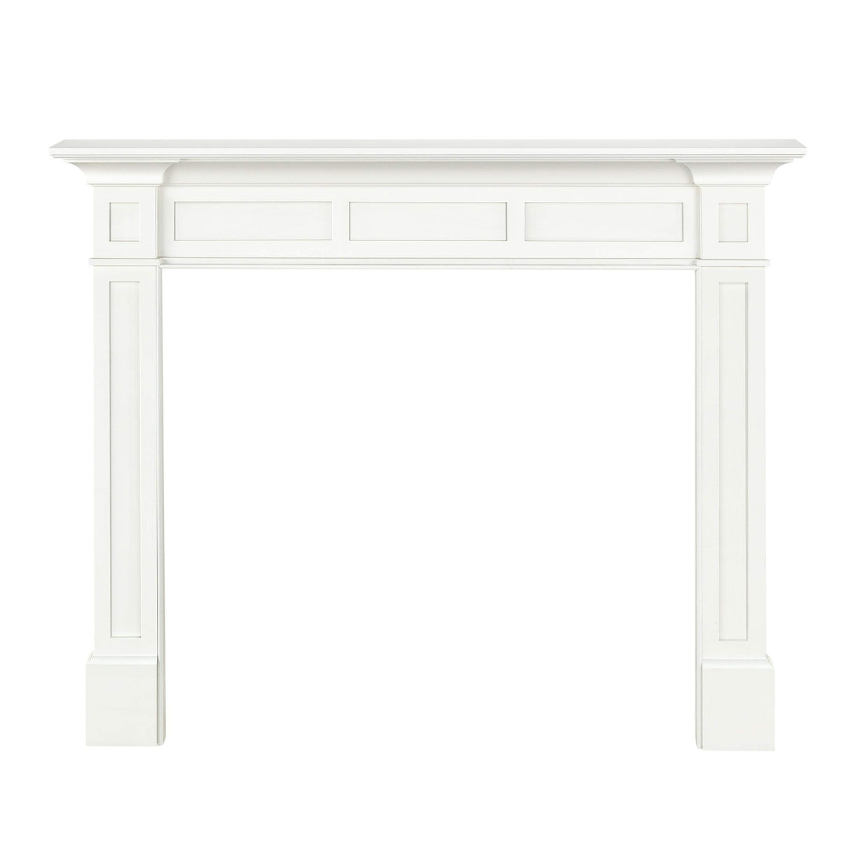 Pearl Mantels ARYB48515 Furniture for Your Fireplace, Premium Grade A MDF Mantel Surround, Crisp White Paint, Interior Opening 48" W x 42" H Pearl Mantels