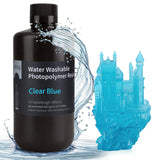 ELEGOO Water Washable 3D Printer Resin LCD UV-Curing Resin 405nm Standard Photopolymer Resin for Mars Saturn Jupiter MSLA DLP LCD 3D Printing 1000Gram Clear Blue ELEGOO