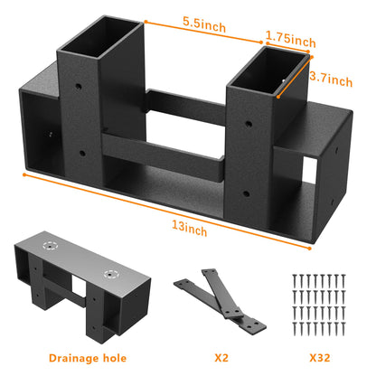 Mr IRONSTONE Firewood Rack Outdoor Indoor, Firewood Rack Brackets Kit Adjustable to Any Length, Heavy Duty Fire Wood Storage Racks with 34 - WoodArtSupply