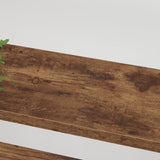 Industrial Modern 6-Tier Tall Bookcase in Rustic Brown - Open Wood and Metal Display Rack HSH