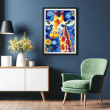 Paint by Numbers for Adult with Frame, Giraffe Paint by Numbers Kit for Adults Beginners, DIY Acrylic Painting on Canvas for Home Wall Art Decor 7.8x11.8Inch (with Frame Easel) Mandun