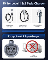 2025 Ecogenix Tesla to J1772 Charging Adapter (Max 80A, 240V) J1772 EV Adapter to Tesla Charger, Adapter Compatible with Tesla High Powered Connectors, Destination Chargers, Mobile Connectors (Silver) Ecogenix