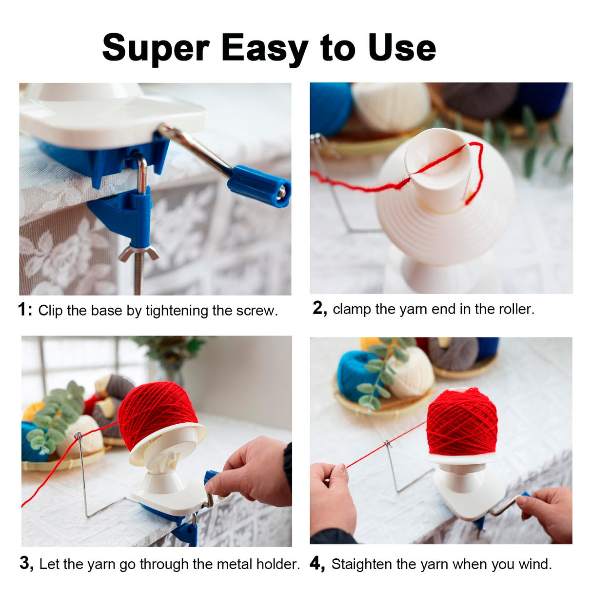 Yarn Winder - Fast & Easy Yarn Ball Winder Tool, No Setup Required Yarn Cake Winder, Portable Manual Yarn Winder for Crocheting & Knitting Missraza