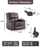 Power Lift Recliner Chair - Heat and Massage, Faux PU Electric Lift Recliner for Elderly & Mobility Impaired, Adjustable Back and Legs, Heavy Duty Lift Chair for Seniors GarveeHome