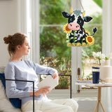 Diamond Art Painting Hanging Pendant DIY Cow 5D Special Shape Crystal Diamond Art Partial Mosaic Making Craft Wreath Ornaments, Christmas Ornaments Home wall decor window decoration Handmade Gift MVVMTOP