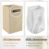 Giantex Tilt Out Laundry Hamper - Laundry Hamper Cabinet with 3 Tier Storage Shelves, Removable Laundry Basket, 51" Tall Freestanding Bamboo Tower Hamper Organizer for Bathroom Small Space Giantex