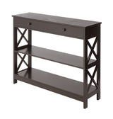 Convenience Concepts Oxford 1 Drawer Console Table with Shelves, Espresso Convenience Concepts