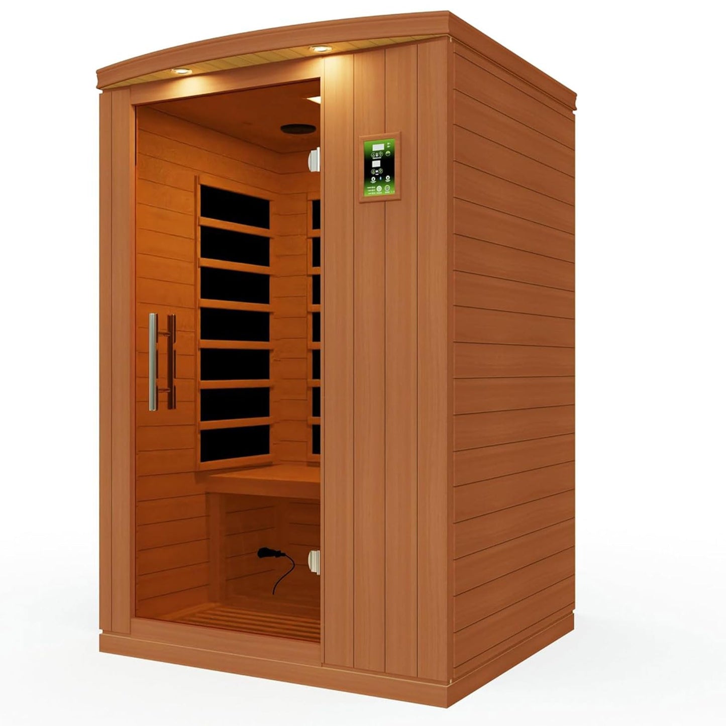 Dynamic Saunas Venice Elite 2 Person Capacity PureTech Ultra Low EMF Infrared Therapy Home Sauna Box with Bluetooth, Roof Vent, and LED Control Panel