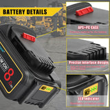 Bonacell 2Pack 8000mAh Lithium Replacement for Dewalt 20V MAX Battery DCB206 DCB204 DCB200 DCB180 DCB181 DCD/DCF/DCG Series Bonacell