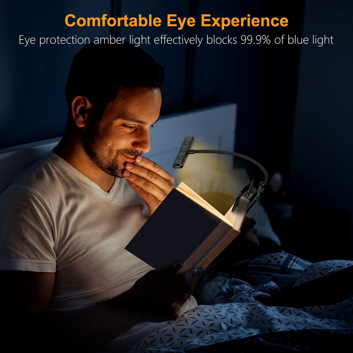 Gritin 19 LED Rechargeable Book Light for Reading in Bed with Memory Function- Eye Caring 3 Color Temperatures,Stepless Dimming Brightness,80 Hrs Runtime Lightweight Clip on Light for Book Lovers Gritin