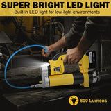 Electric Grease Gun Battery Powered, Automatic Cordless Grease Gun Kit with 2 Batteries & Charger, 5.5 Ah, LED Light, 12000PSI, 3-Speed Triggers, 19.7'' Flex Hose, for Automotive Marine Farm Equipment DEJUNPIOOL