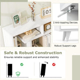 Tangkula Geometric Bookshelf, 3 Tier Modern Freestanding Open Bookcase with Anti-Tipping Devices & Legs, Home Office Decorative Storage Organizer Display Shelf for Living Room Study (White) Tangkula