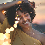 Minetom Fairy Lights Plug in, 33Ft 100 LEDs Waterproof Silver Wire Firefly Lights, Adaptor Included, Starry String Lights for Wedding Indoor Outdoor Christmas Patio Garden Decoration, Warm White Minetom