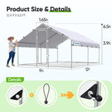 Quictent Large Metal Chicken Coop Run for 20+ Poultry with Heavy Duty Wire Mesh and Waterproof Roof Cover, Outdoor Walk-in Cage Peak Hen House for Yard Farm, 12x9x6.6FT Quictent