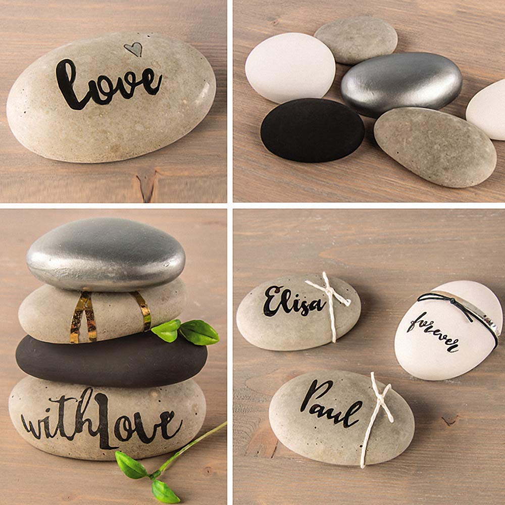 Set of 2 3D Stone Silicone Molds Elliptical Pebble Stone Baking Pan Cake Mousse Dessert Bakeware Plaster Concrete Handmade Stone Casting Mould Candle Soap Making Mold MoldFun