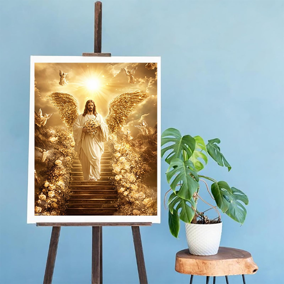 XTXGERL Paint by Numbers Kit for Adults Jesus, DIY Oil Painting Kit on Canvas with Paintbrushes and Acrylic Pigment, for Paint by Numbers for Beginner, for Home Wall Decor 16x20Inch XTXGERL