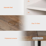 WAMPAT Fireplace TV Stand for TVs Up to 85 Inch, Farmhouse Wood Highboy Electric Fireplace Entertainment Center with Open Storage 2 Heating Mode and 5 Brightness for Living Room, Antique White WAMPAT