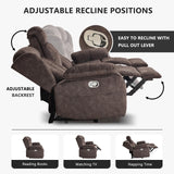 Alukang Loveseat Recliner Sofa, Manual Loveseat Reclining with Console for Living Room, RV Recliner Couch with Cup Holder/AC/USB C/USB and Drawer, Home Theater Velvet Reclining Love seat Couch (Brown) Alukang