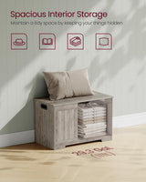 VASAGLE Storage Chest, 29.9 Inches Width Storage Bench, Entryway Bench with 2 Safety Hinges, Shoe Bench, Farmhouse Style, for Entryway, Bedroom, Living Room, Heather Greige ULHS011K01 VASAGLE