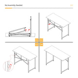 Lutown-Teen 47 inch Folding Desk No Assembly Required, Writing Gaming Computer Camping Table, Home Office Desk, Mahogany Lutown-Teen
