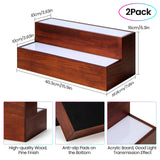 B4Life 2 Pack 16 Inch LED Lighted Liquor Bottle Display Shelf, 2 Tier LED Bar Shelves for Liquor Bottles, Bar Bottle Display Shelf, Lighted Liquor Shelf, Bar Lights for Liquor Shelves B4Life