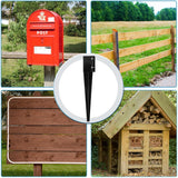 Furnishh Metal Anchor and Stakes - 4x4 Fence Post Holders, Black Ground Post Spikes, 24" Long, Set of 4 Furnishh
