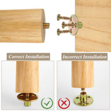 FVIEXE 16 Inch Wood Table Legs, Mid Century Furniture Legs Set of 4, Round Wooden Replacement Legs for Coffee Table Side Table End Table Night Stand Tapered Desk Chair Legs, Straight FVIEXE