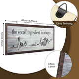 Jetec The Secret Ingredient Is Always Love and Butter Sign Funny Wood Kitchen Sign Funny Farmhouse Wall Decor Rustic Kitchen Wall Decoration, 15.7 x 4.7 Inch(White) Jetec