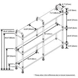 Anynice 3 Tier Industrial Long Bookshelf, Entryway Industrial Metal Bookcase (Weathered Brown, 60" L x 11.8" W x 39" H) Anynice