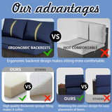 8pcs Patio Outdoor Furniture Set, Waterproof Wicker Sectional Couch Outdoor Big Sofa with Thick Cushions, All-Weather PE Rattan 8 Pieces Patio Conversation Sets for Porch,Backyard,Garden SHGJ&SOFT