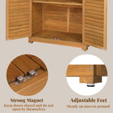 Outvita Outdoor Storage Cabinet, 63in Wooden Garden Tools Shed with 2 Lockable Doors, 3 Adjustable Shelves, Waterproof Roof for Yard Garge Patio Deck Porch, Natural Outvita