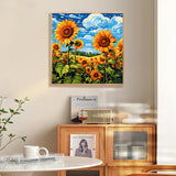 Fountor Paint by Numbers Kit for Adults Beginner, Sunflowers Adult Paint by Number Kits on Canvas Without Frame, Sunflower Field Landscape Oil Paint by Numbers for Home Decor Gift 16” W x 16”L Fountor